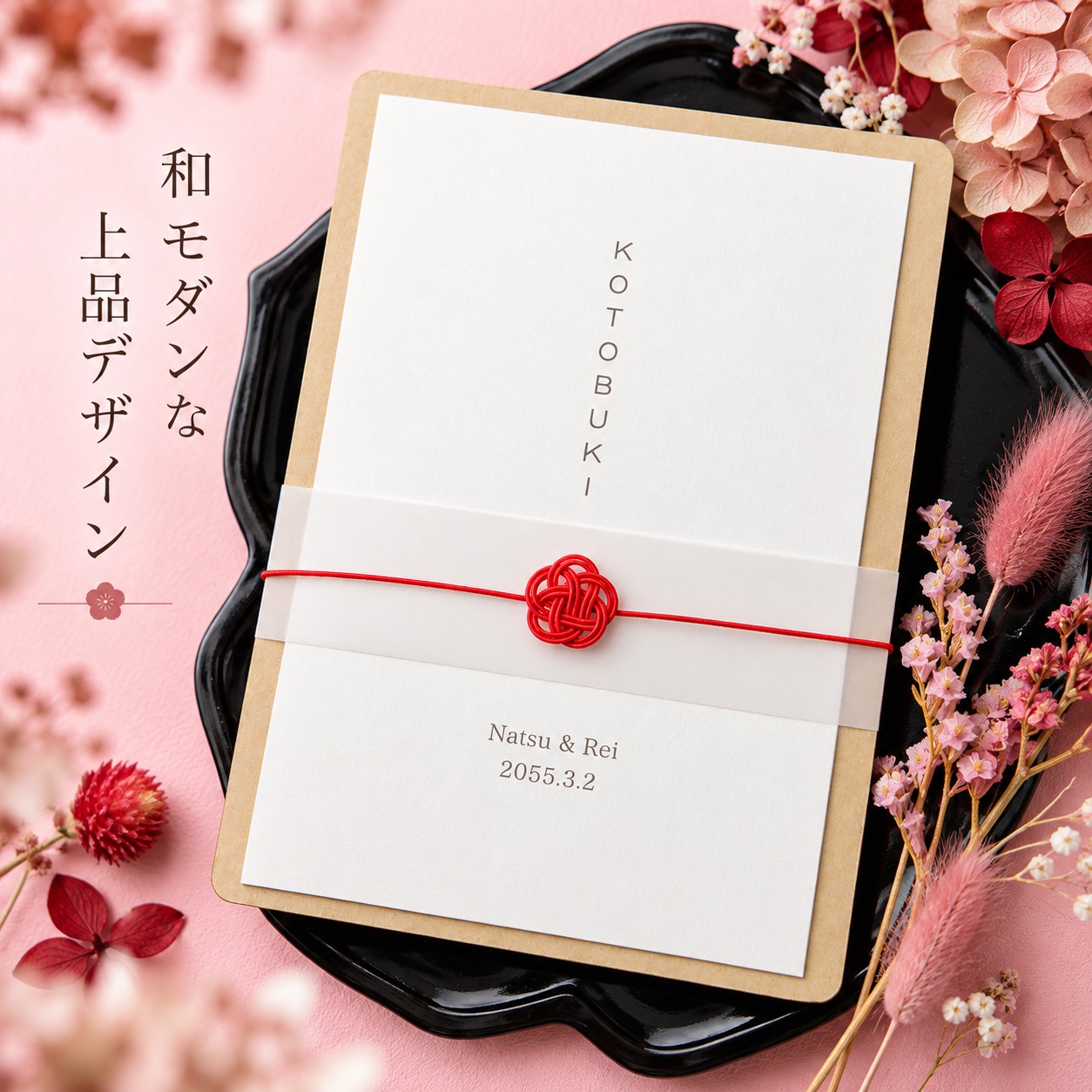 結婚式 招待状｜寿｜WEBで簡単手作りできるココサブの招待状